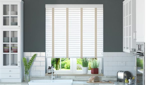 Faux Wood Venetian Blind Cream Tapes, How To Clean White Wooden Slat Blinds
